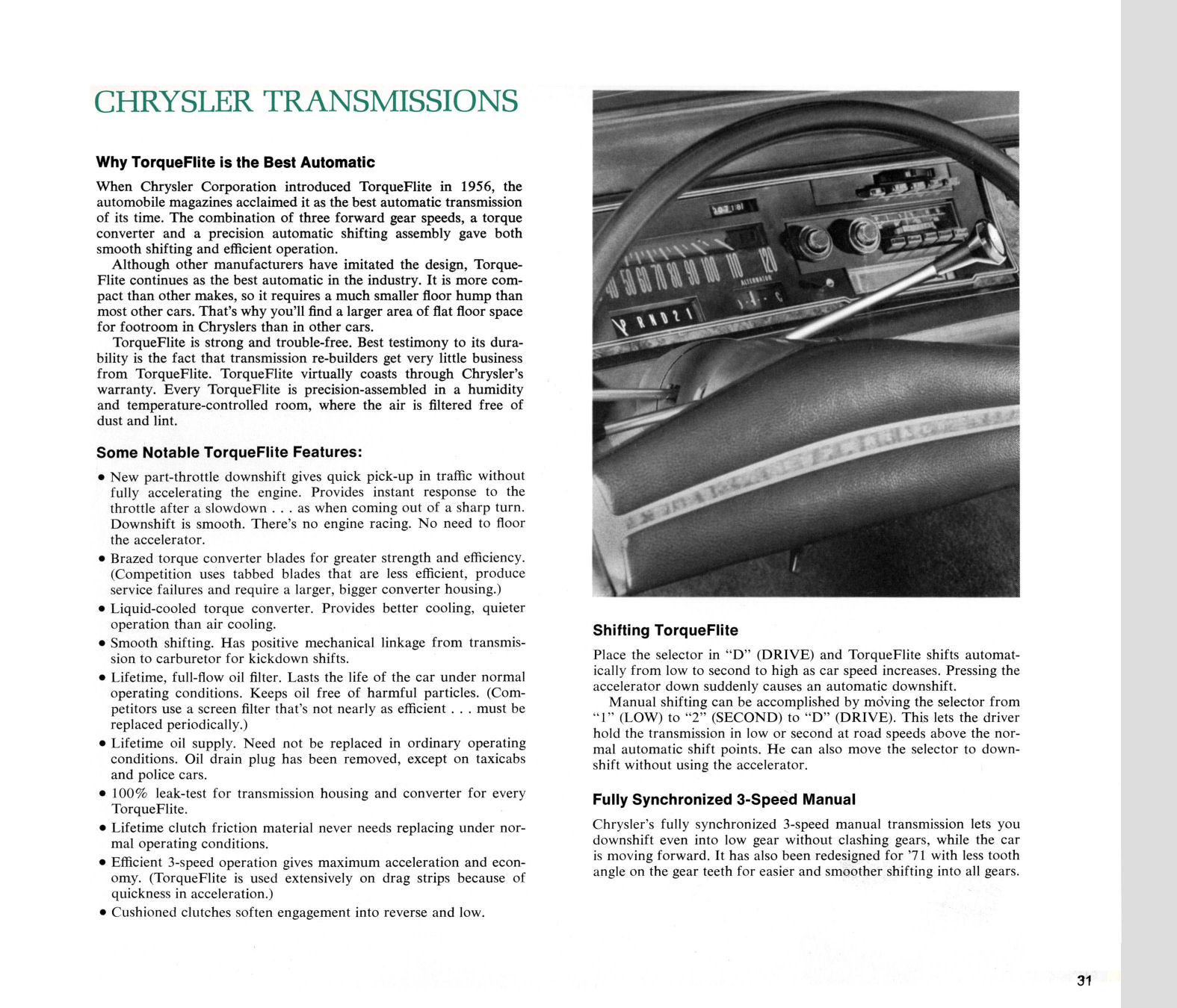 1971 Chrysler Features Brochure Page 28